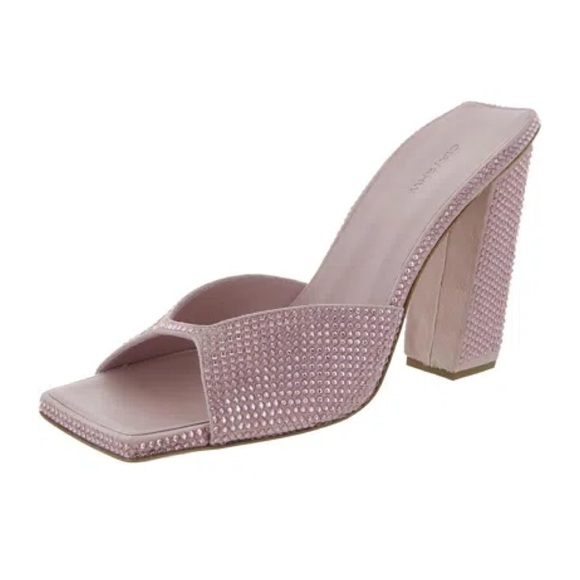 GIA BORGHINI x RHW Rosie sandals pink 39 US 9 mule suede rhinestone leather New - Picture 3 of 15